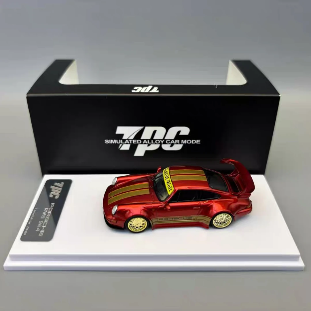 TPC 1:64 保时 捷 RWB 964 金属红色 合金汽车模型摆件