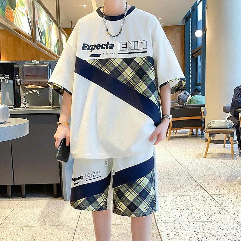 夏季青少年休闲运动套装休闲短裤学生夏季ins夏装短袖T恤青少年