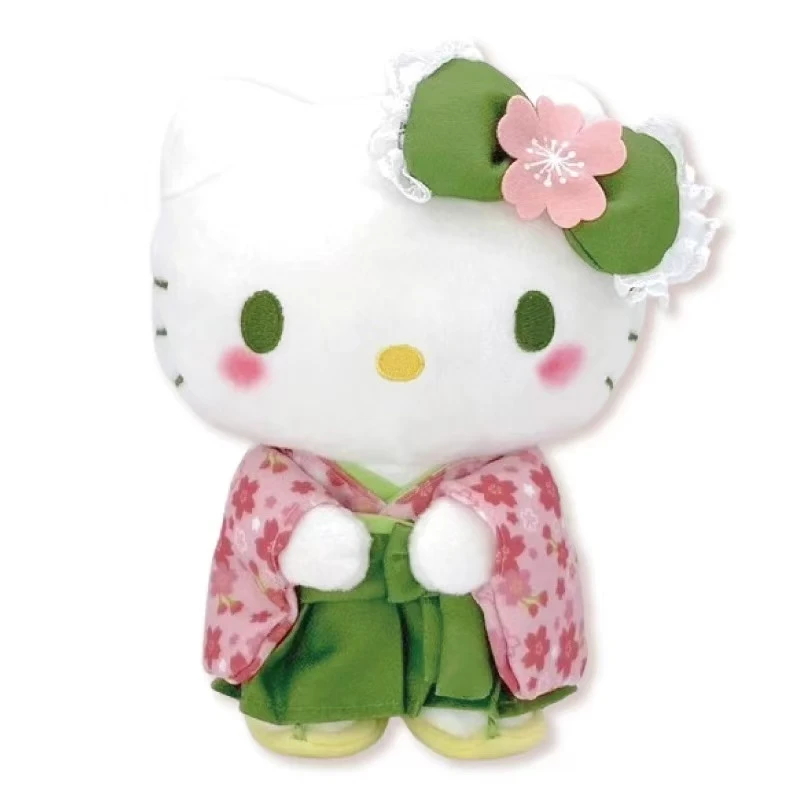 Sanrio三丽鸥和服樱花抹茶系列凯蒂猫库洛米玩偶挂件毛绒公仔