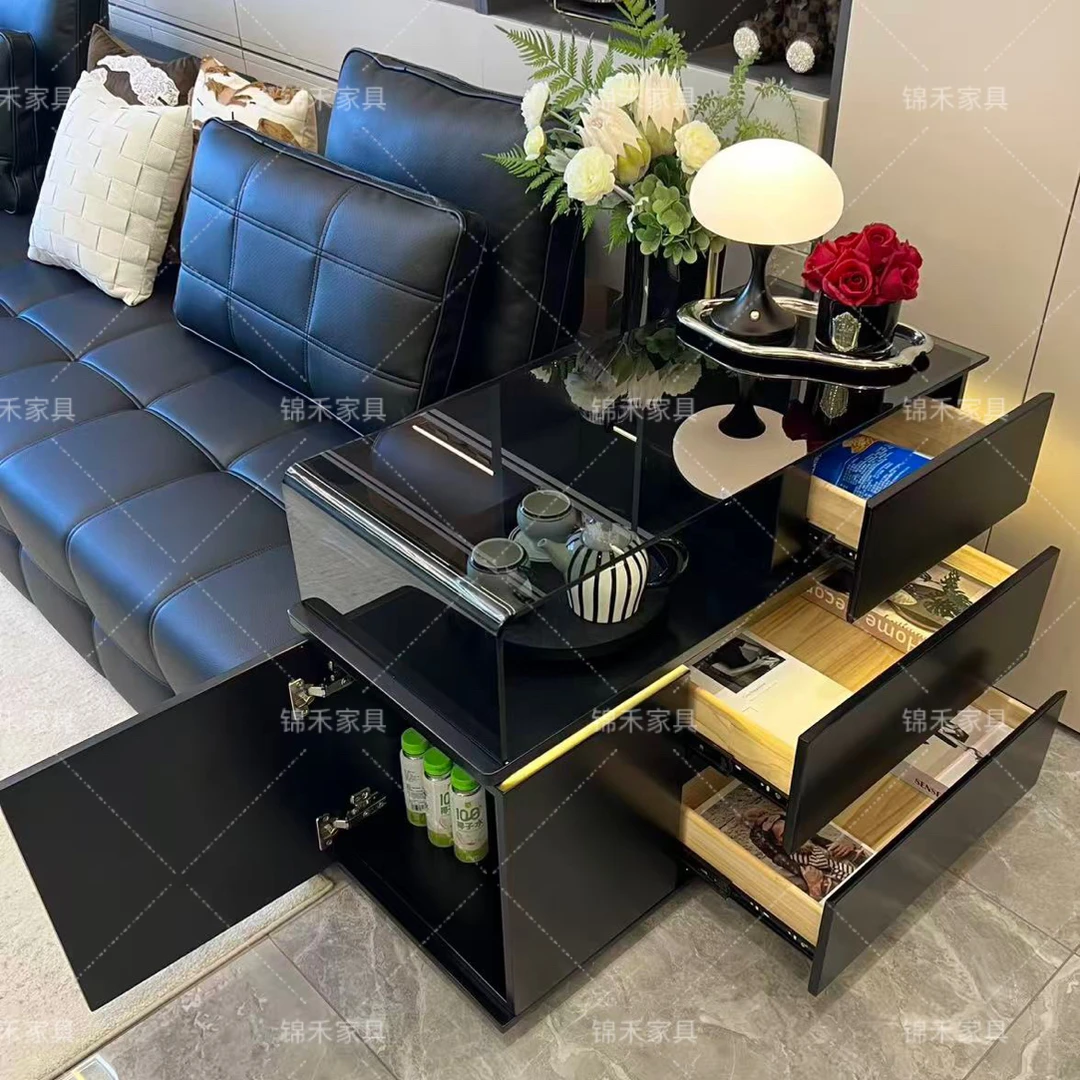 2025高柜款意式极简边柜轻奢高级感边几可移动创意客厅茶几角几