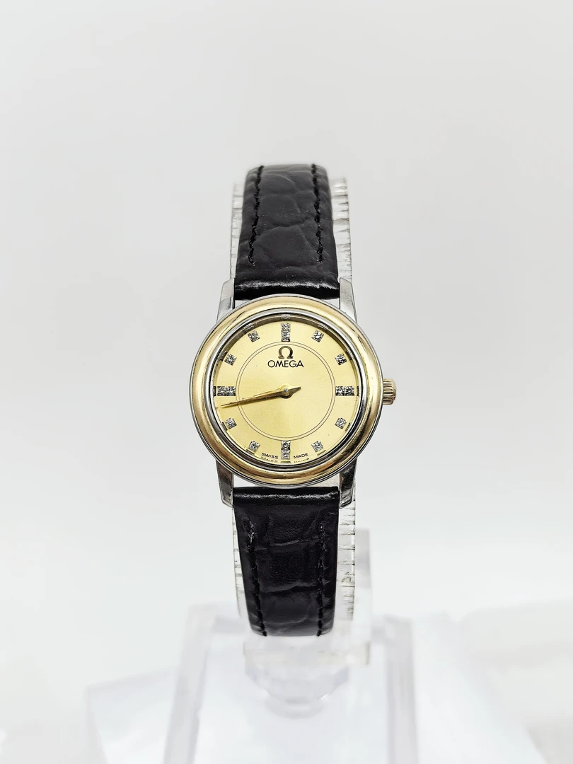 95新 Omega/欧米茄 欧米茄碟飞石英金盘手表/表径22.5/原钻