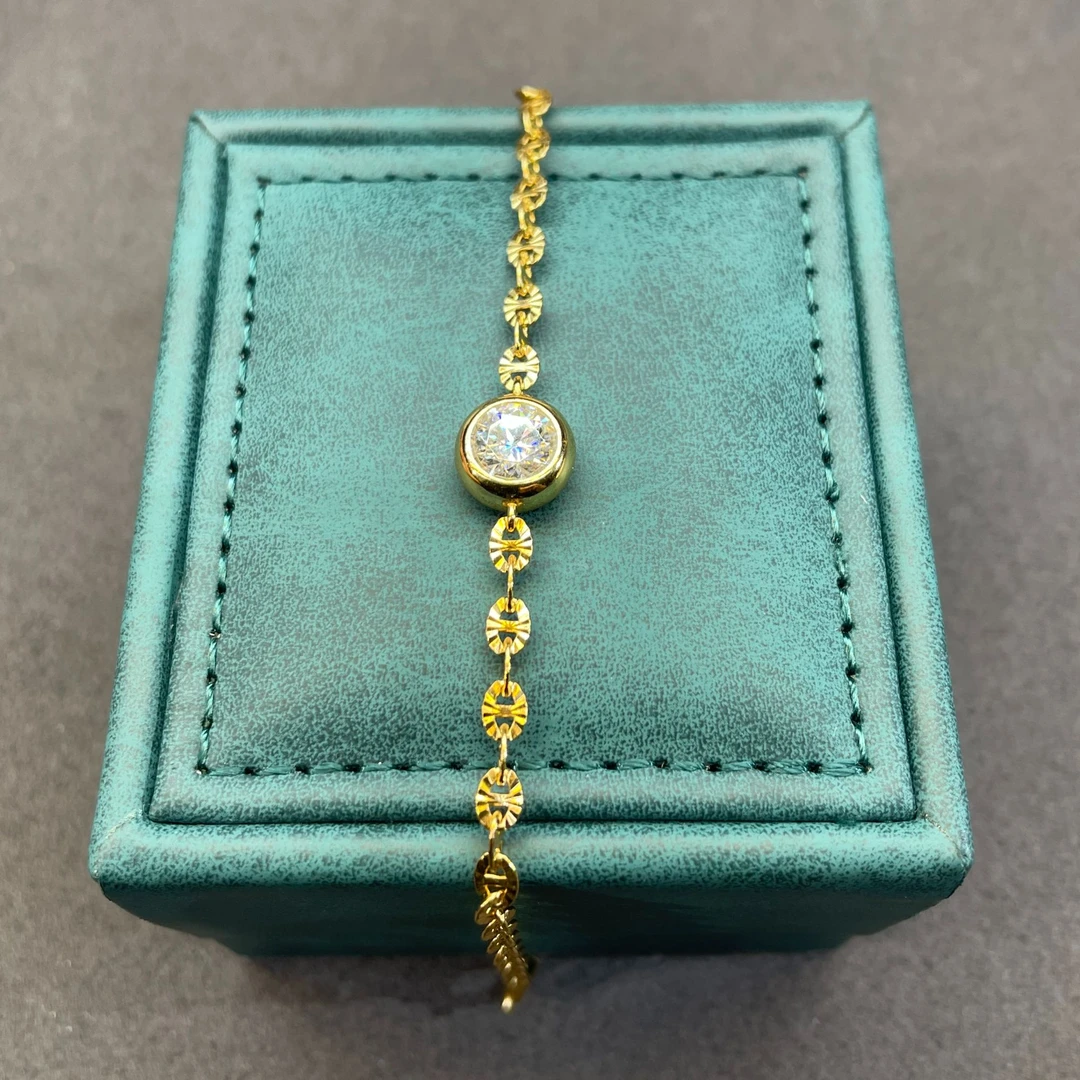 高奢钻饰   K枚猪鼻子泡泡手链1.0CT