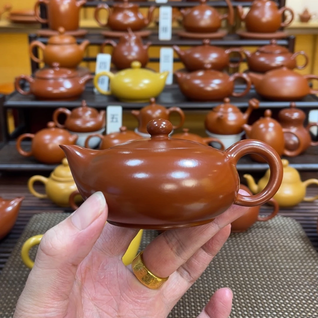 茶壶紫砂潮州手拉壶  红