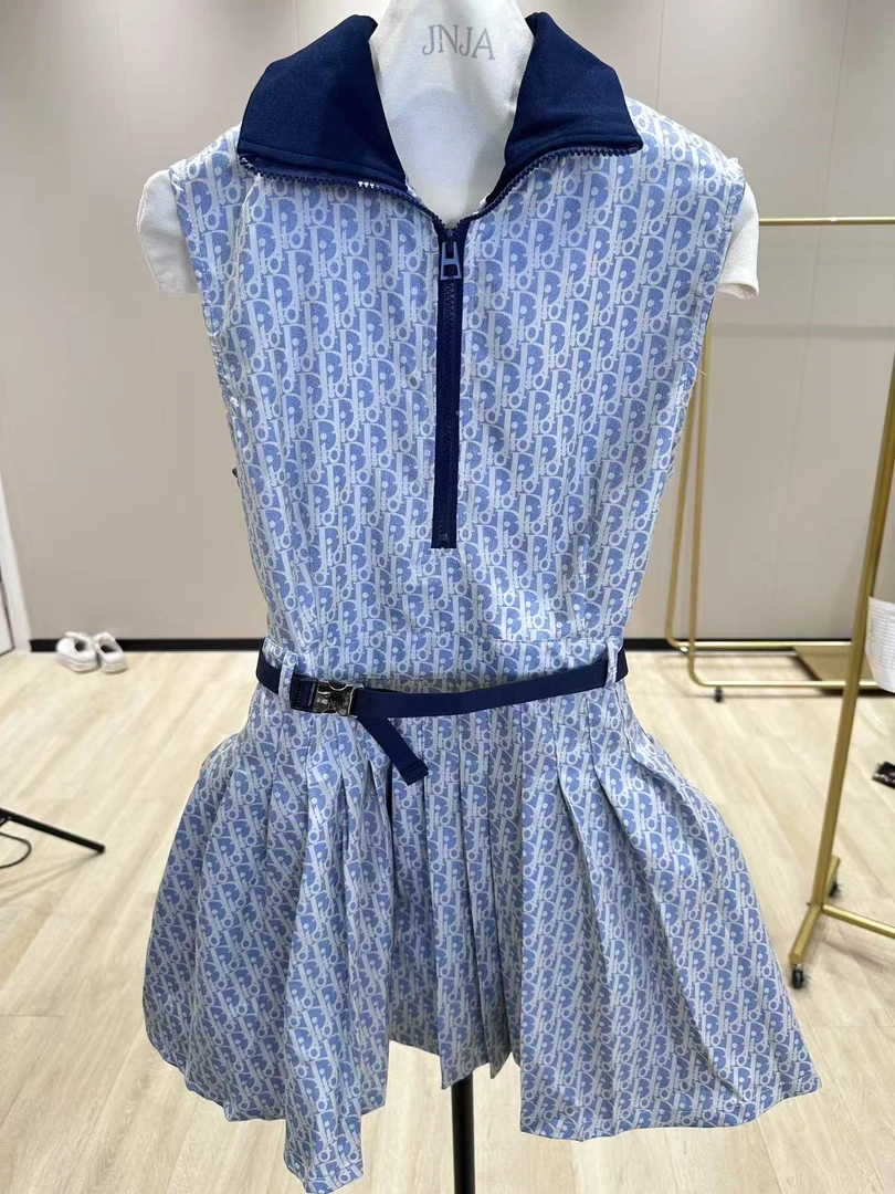 优雅气质长裙名媛短袖印花时尚连衣裙女装-衣服W7015