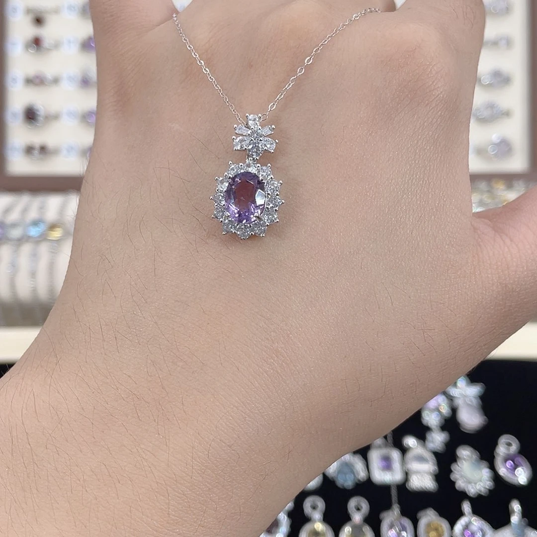 颈饰银S925镶嵌紫晶