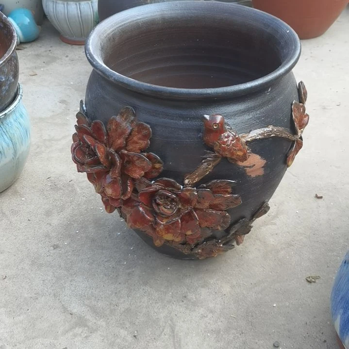 红陶小*白一个盆子。。瑕疵一个