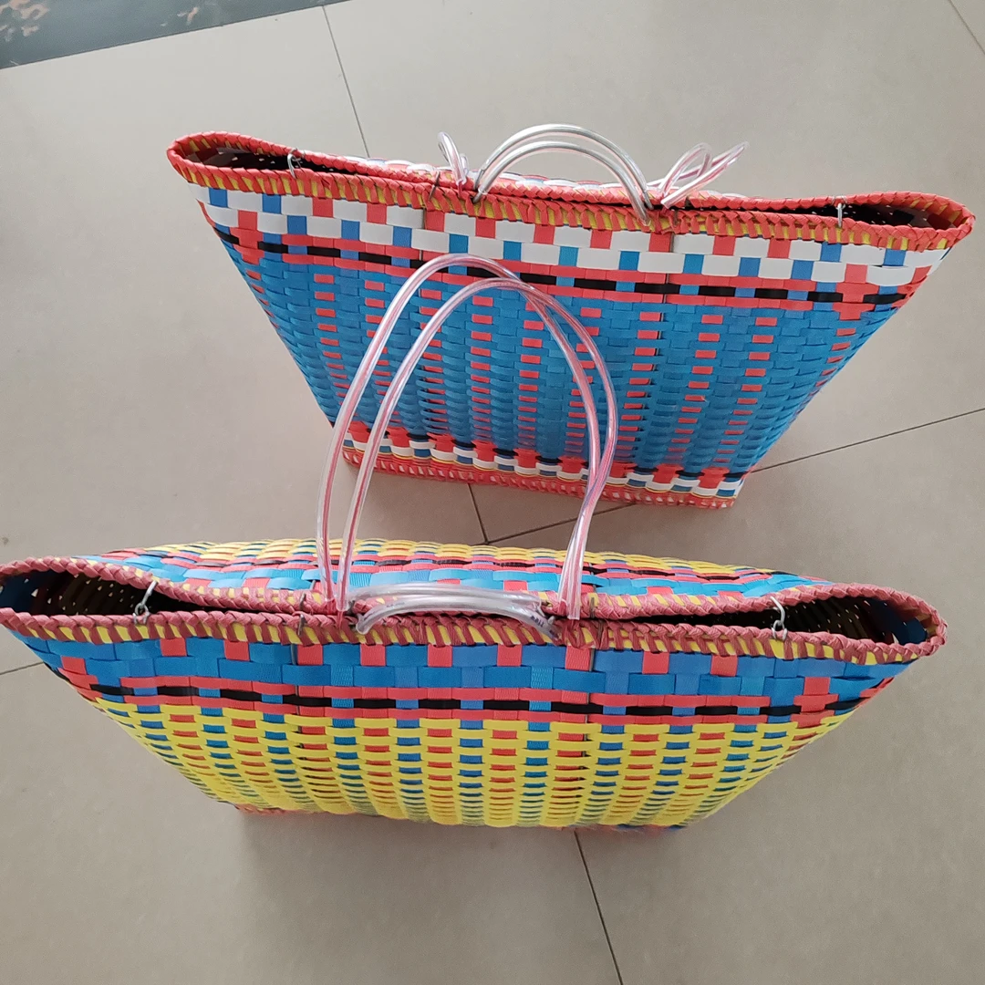 手工编织 精美斗鸡篮手提蓝 贵州传统工艺制作精美户外手提收纳篮