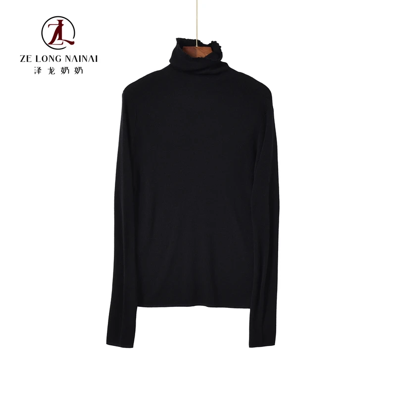 001泽龙奶奶·丝柔高领打底纯色亲肤长袖针织衫内搭上衣