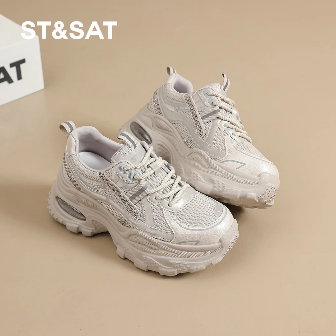 St&Sat/星期六老爹鞋秋季透气薄款时尚休闲鞋女鞋厚底鞋子运动鞋