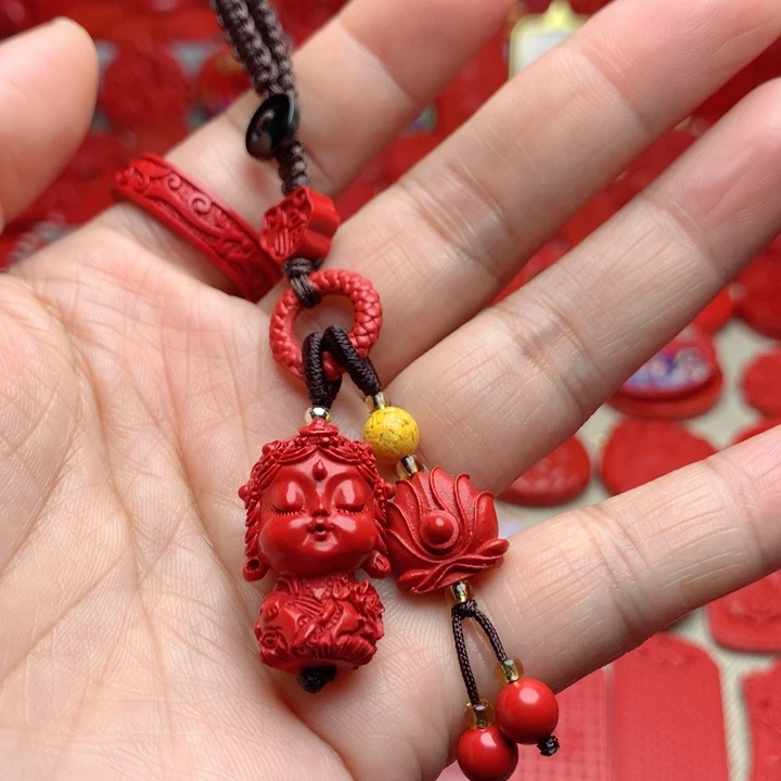 天然辰砂工艺品朱砂钥匙扣