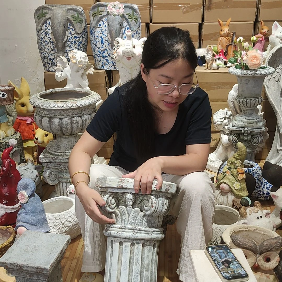 合成树脂氧化镁复古中柱子摆件