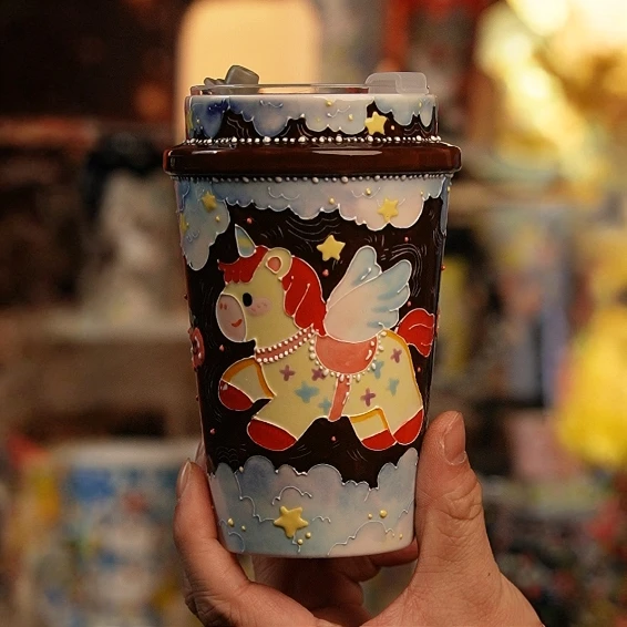 预售连接（玉泥）景德镇手工手绘文创陶瓷杯