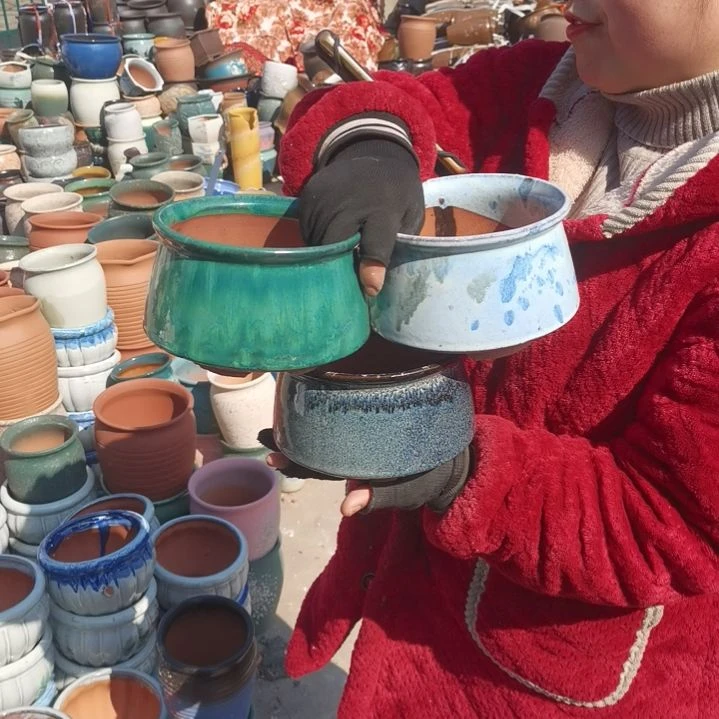 红陶口15高11瑕疵颜随机三个