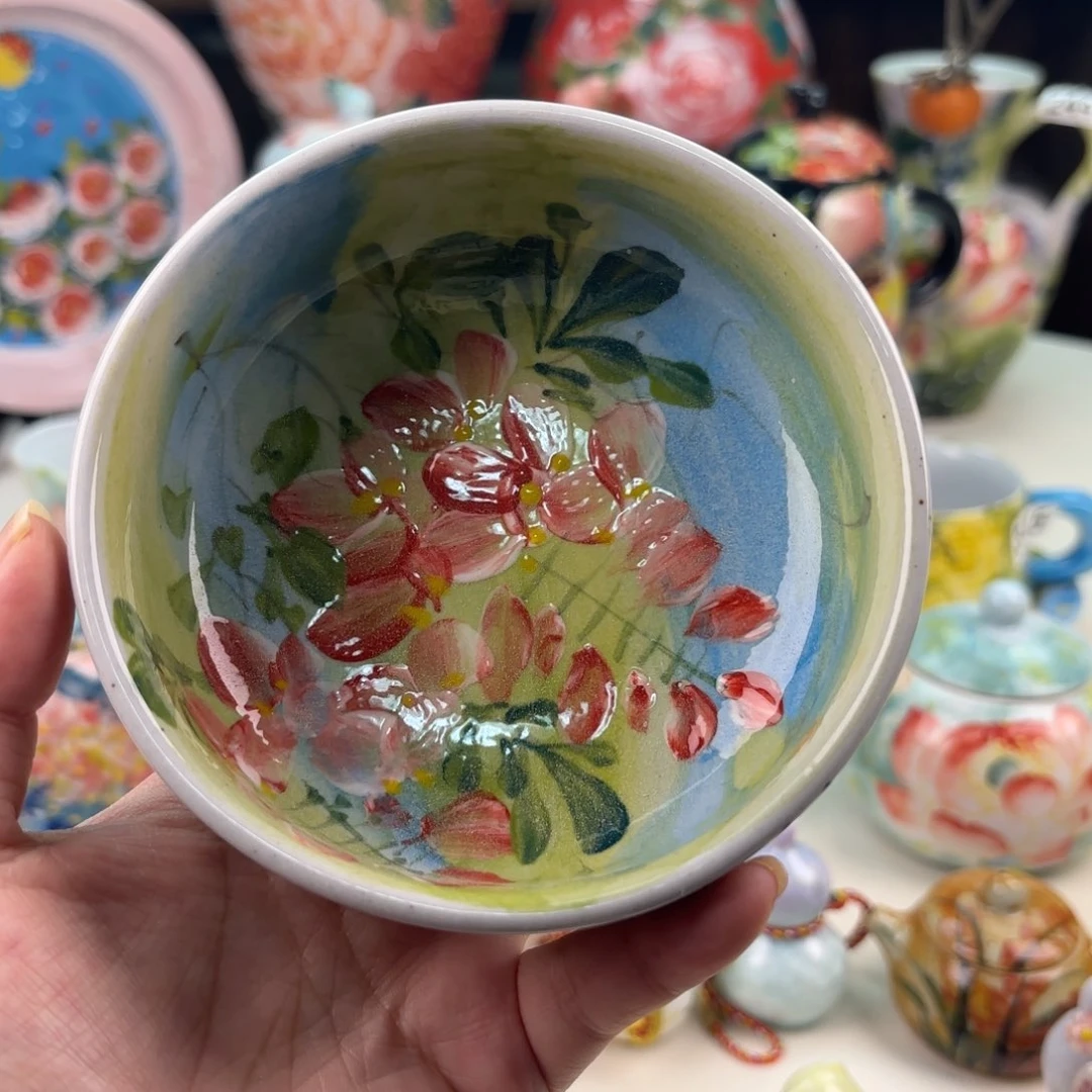 景德镇手绘高温釉下彩陶瓷茶具