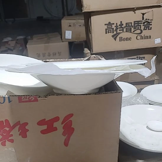 45%以上骨粉骨瓷十一寸纯白飞碟盘两个