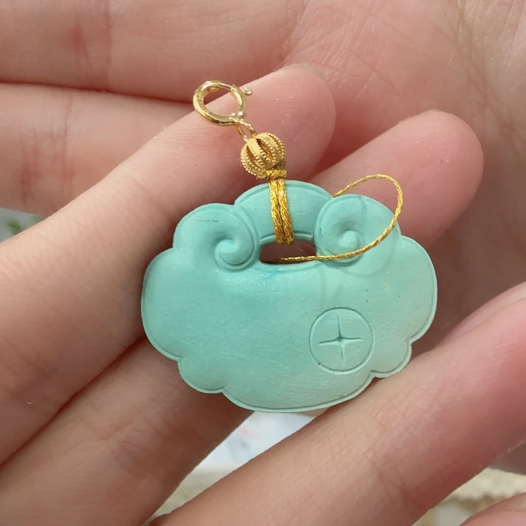 绿松石18K金镶嵌珠宝奇石