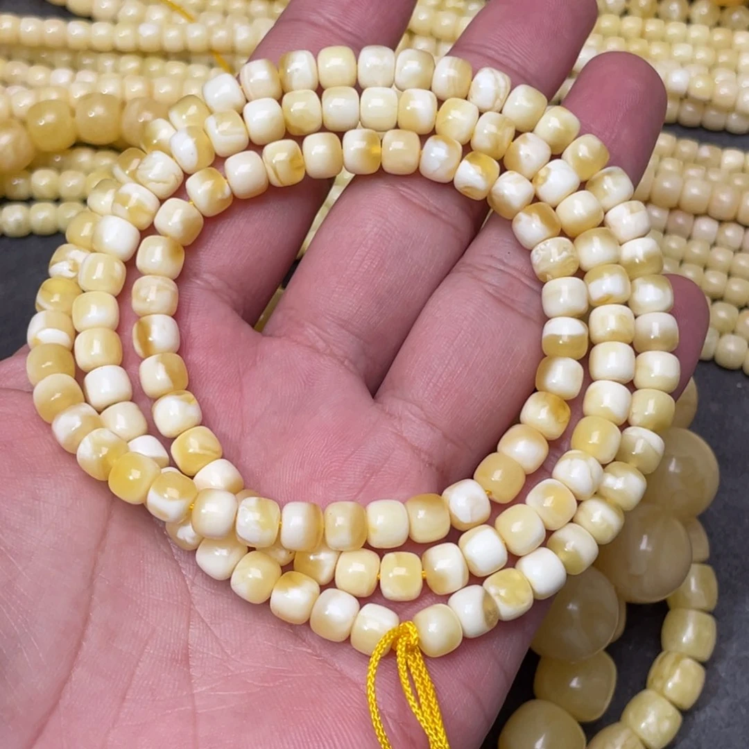 蜜蜡裸石未镶嵌蜜蜡佛珠6.5mm