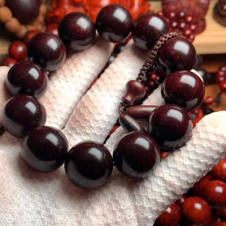 随***.染料紫檀（血檀）手串/手链2.0镇店紫泥满金星