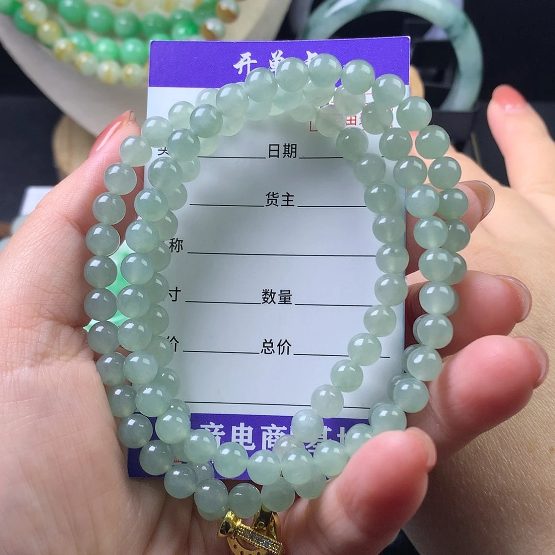翡翠未镶嵌手链卡6.5
