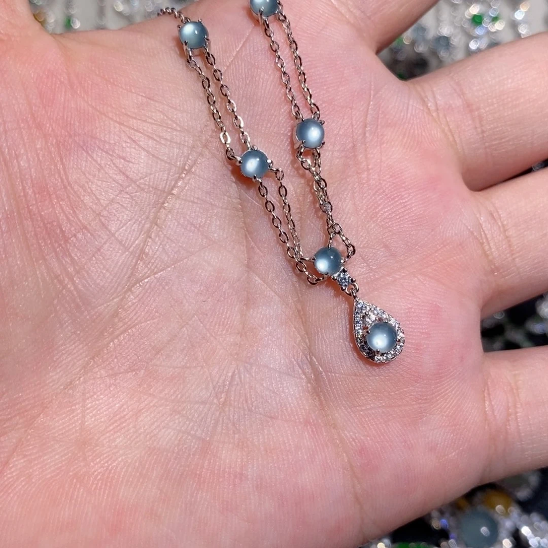 翡翠银S925镶嵌颈饰k j k