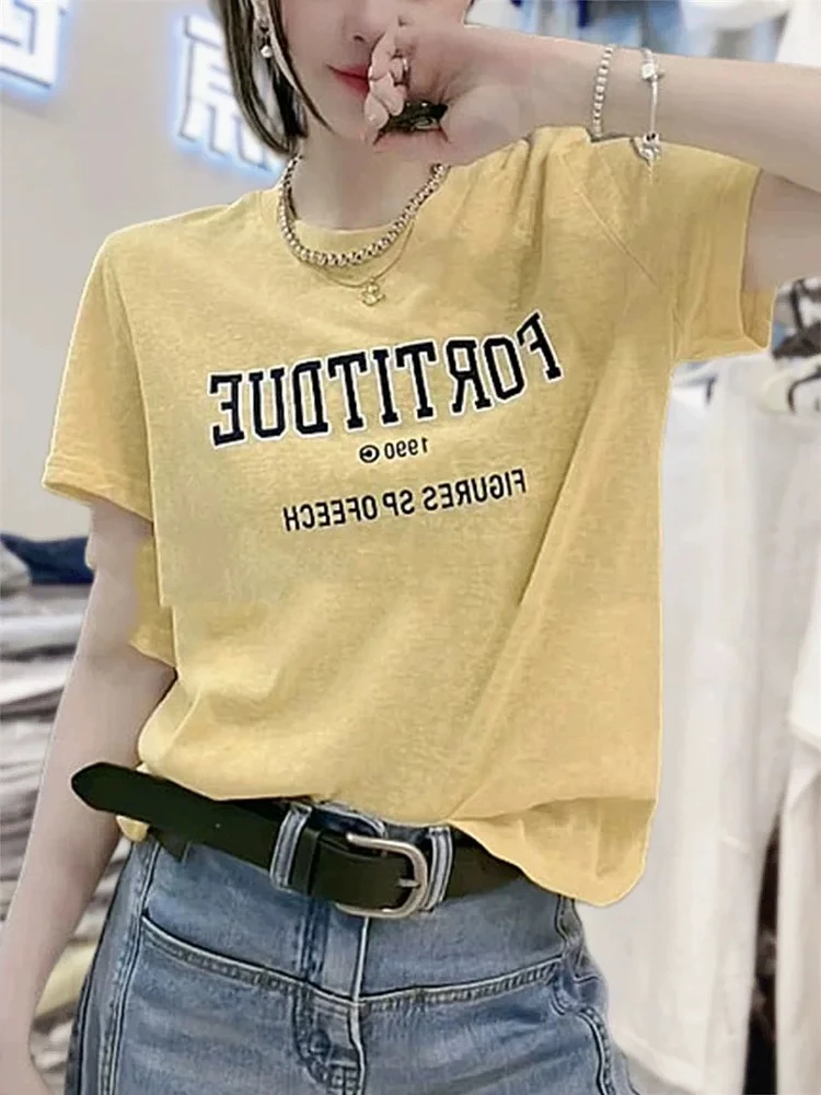 【罗罗严选】2721简约字母短袖T恤