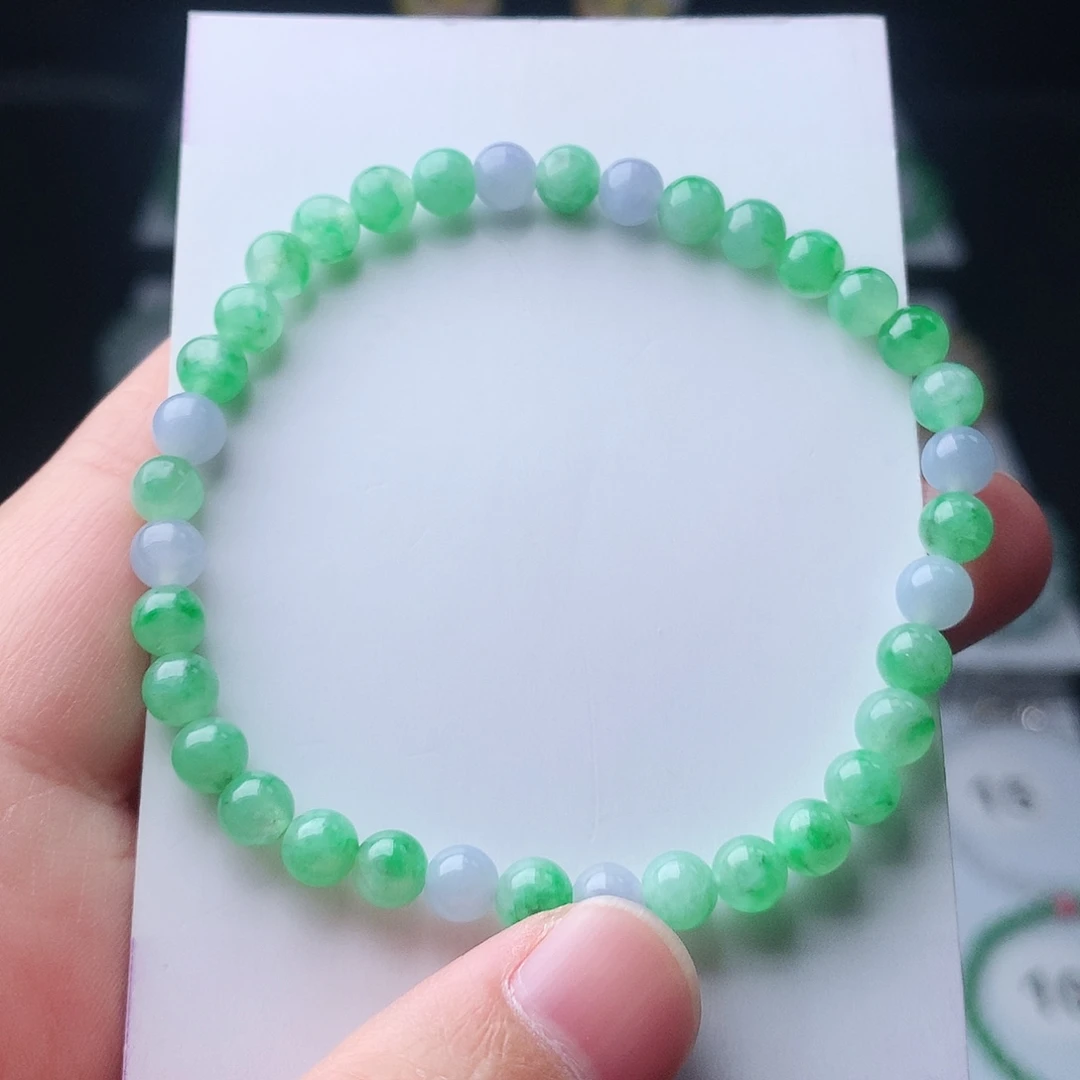 薄***草翡翠未镶嵌手链翡翠