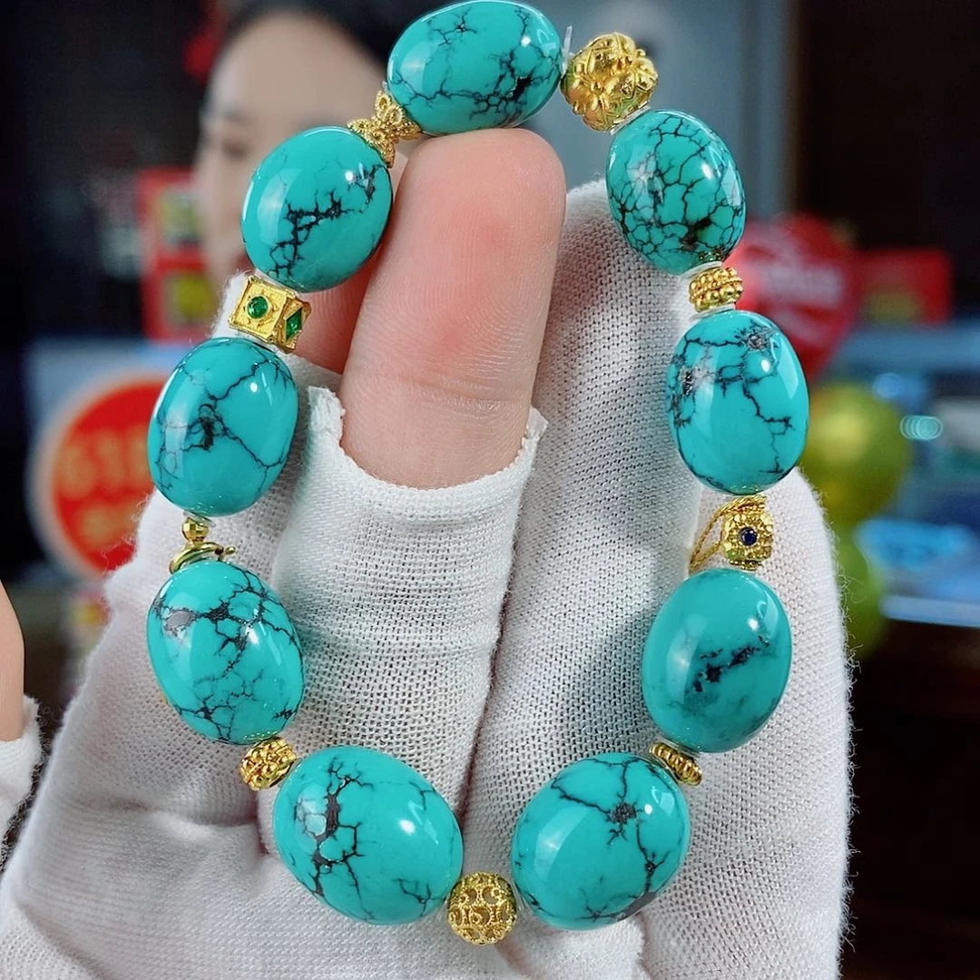 18K金镶嵌绿松石珠宝奇石