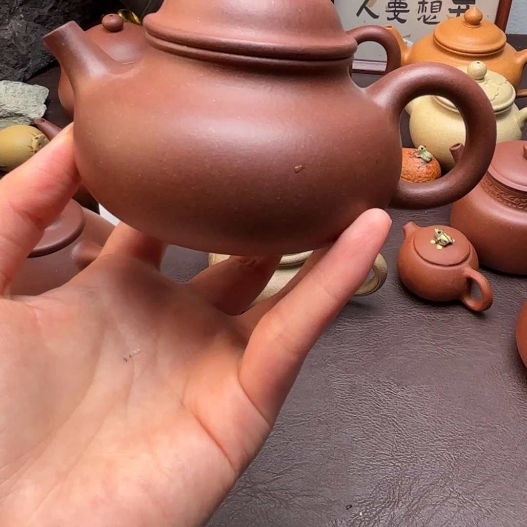方***圆紫砂茶壶特练紫泥容天180
