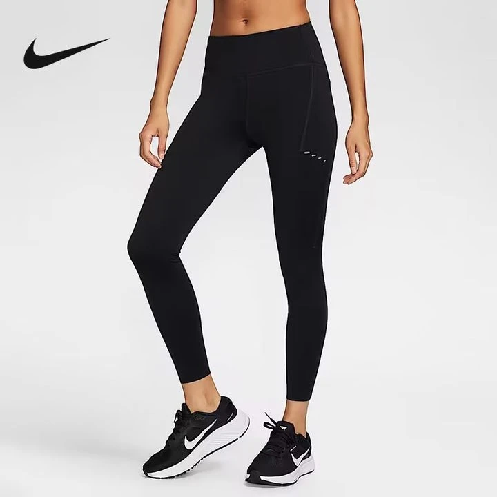 NIKE/耐克女子速干高腰口袋跑步九分紧身裤HJ2253-010