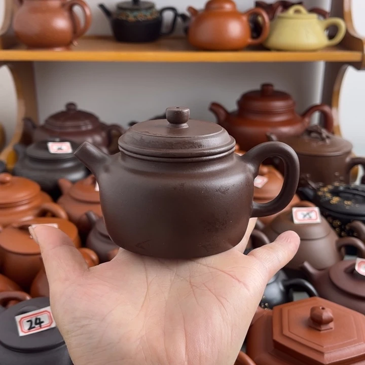 王***蛋茶壶紫砂150cc紫泥半手