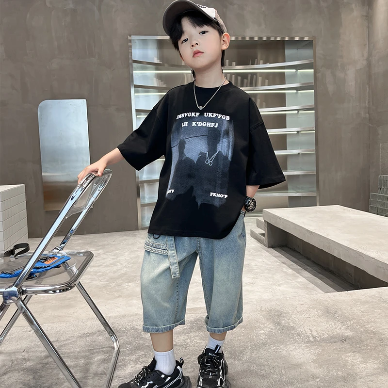 儿童装男童夏装套装2025新款夏款中大童男孩运动薄款夏季酷帅气潮