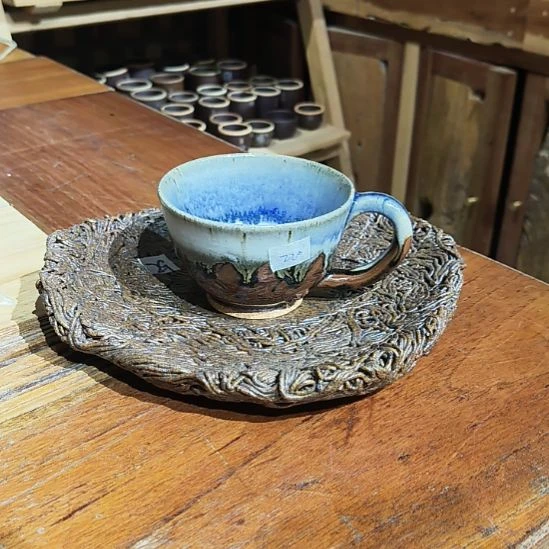 孝木窑手工制作茶杯盘