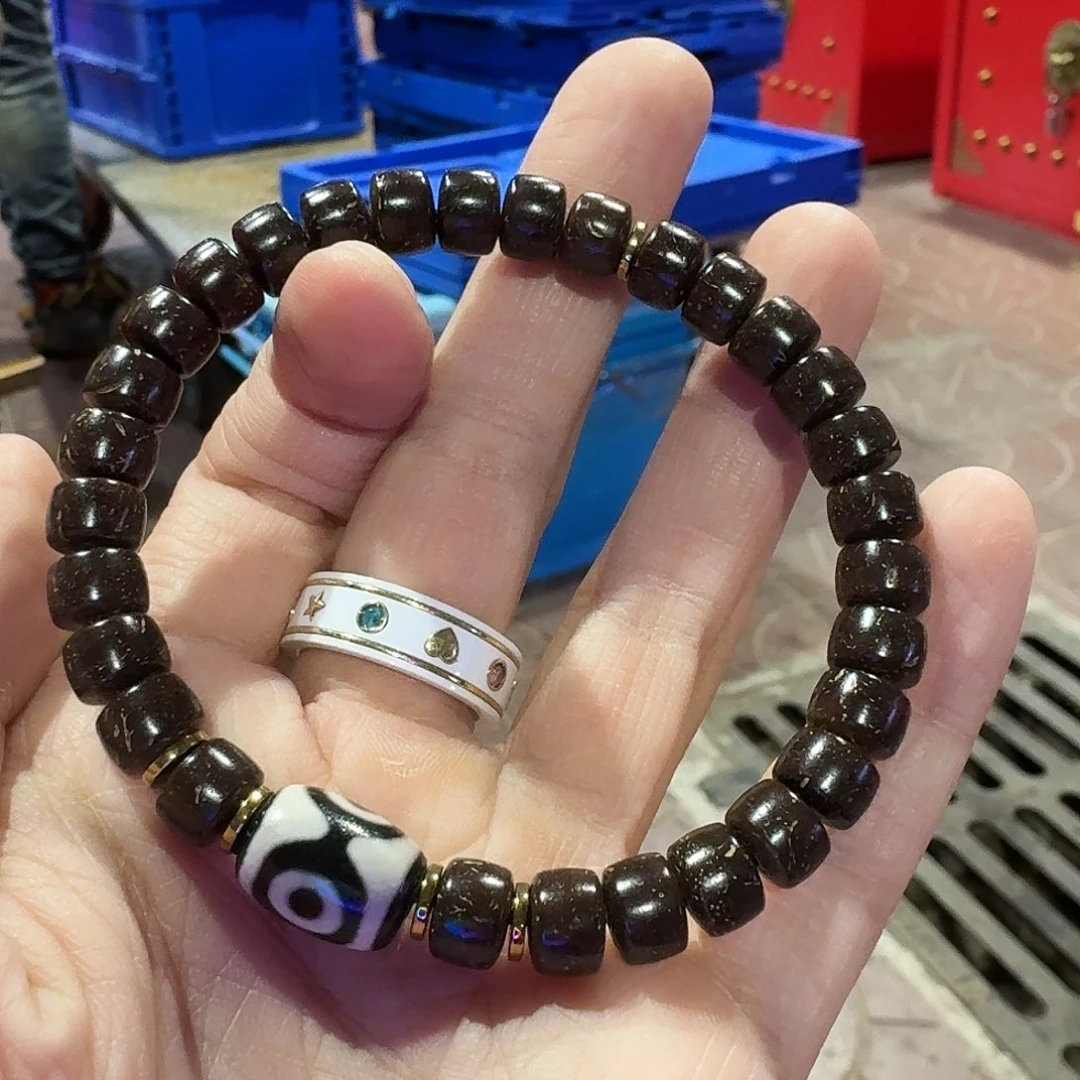 椰蒂手串86原生态三眼款