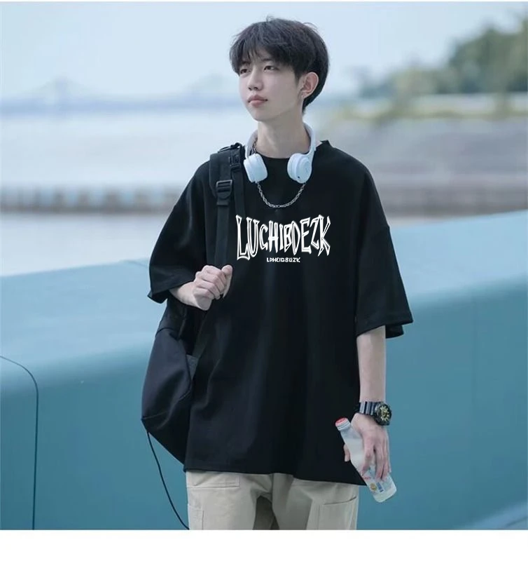 特大码300斤复古港风休闲纯棉短袖t恤男女夏季宽松显瘦重磅打底衫