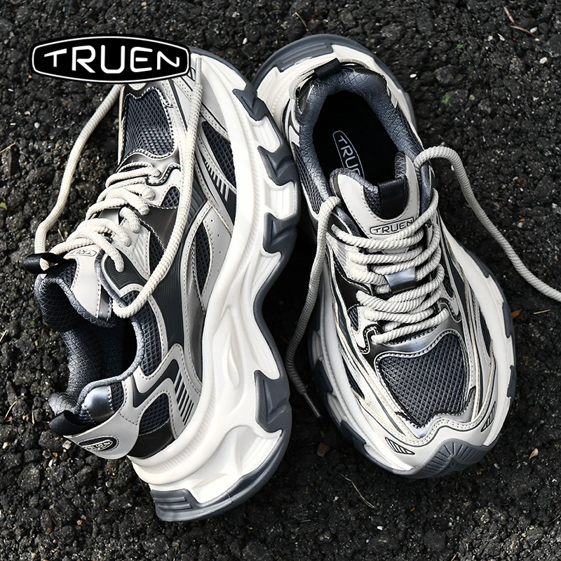 真恩响尾蛇老爹鞋男网面增高运动透气机能复古炸街巴黎风ins男鞋