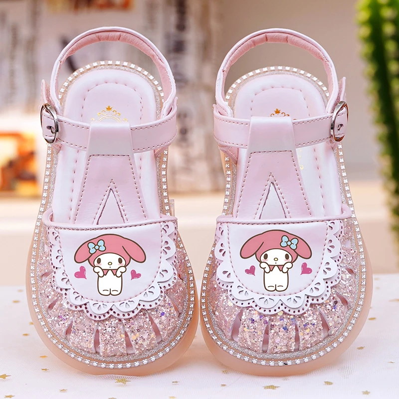 女童凉鞋真皮包头小女孩公主鞋女宝软底库洛米女童鞋2025夏季新款