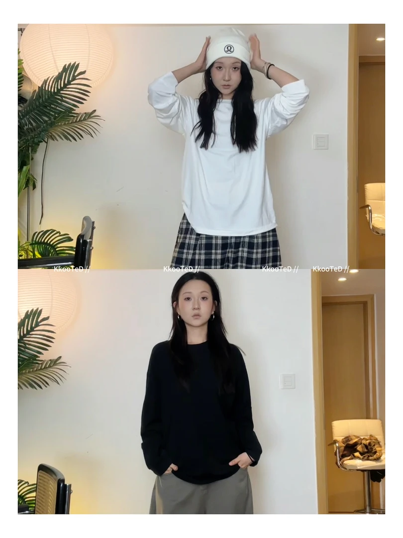 KkK【人手一件！】圆领简约休闲极简松弛中性T恤打底