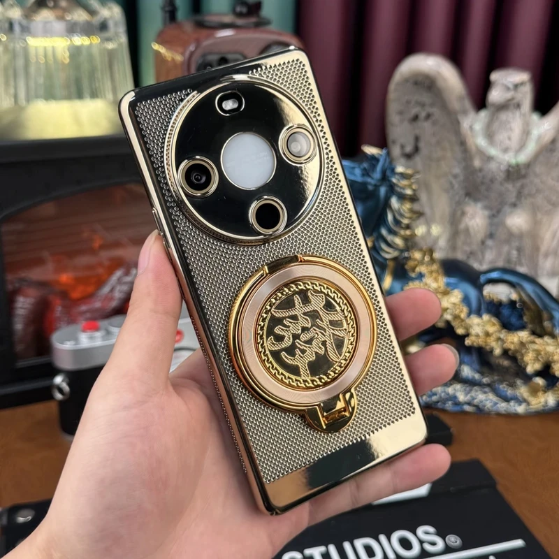 畅享70X【解压陀螺+高清镜头膜】电镀网格支架防摔壳