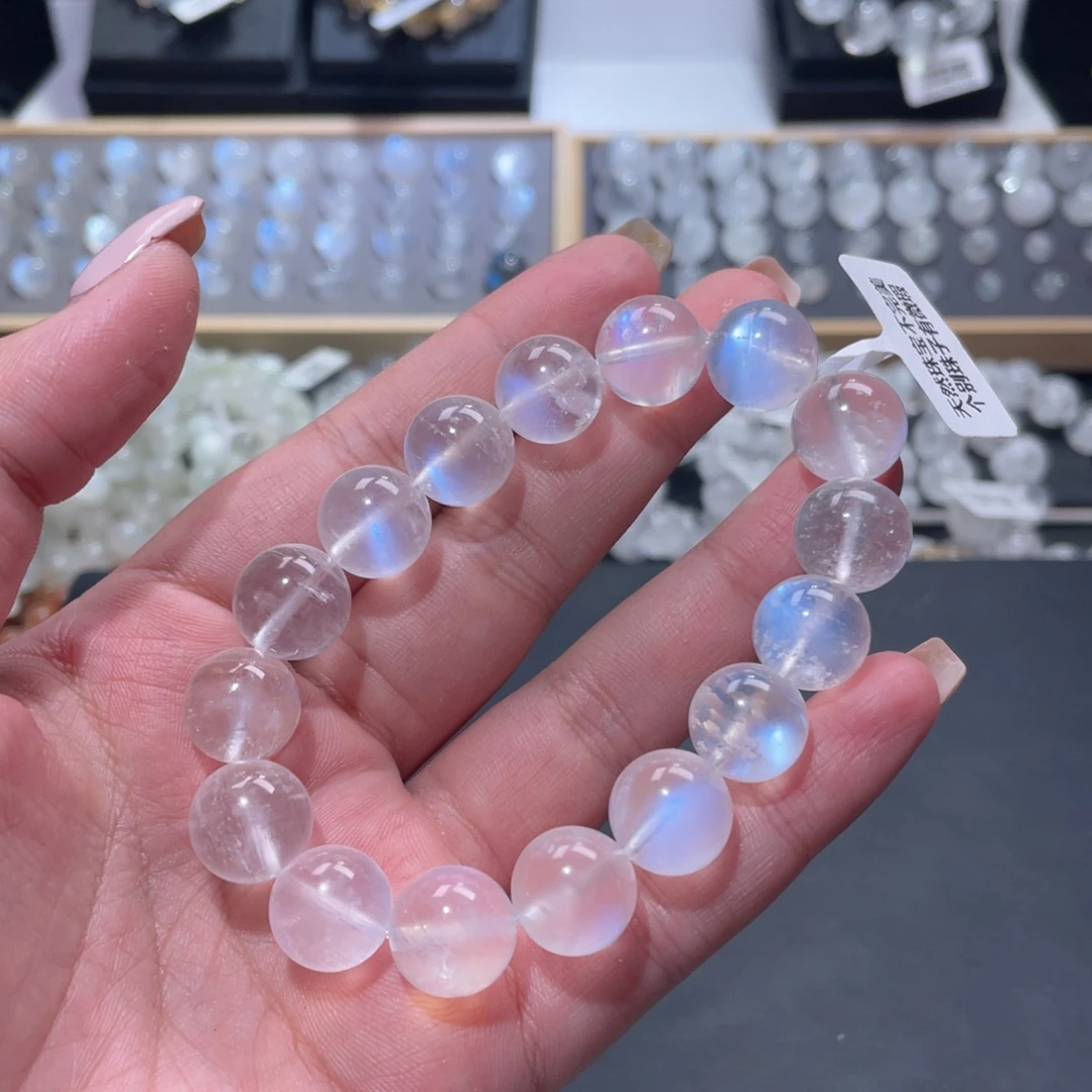 湫***c未镶嵌手链长石蓝月光手链13mm