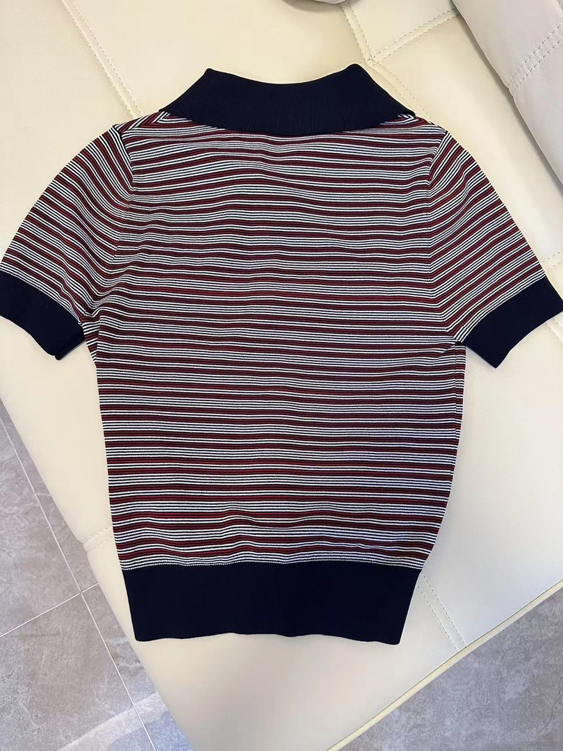 A181 polo领条纹小P短袖T恤女（靠谱哥）