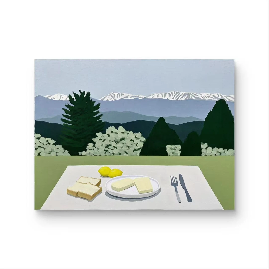 《山下早餐》原创手绘画/60x80cm/中古风系列ZGF-395