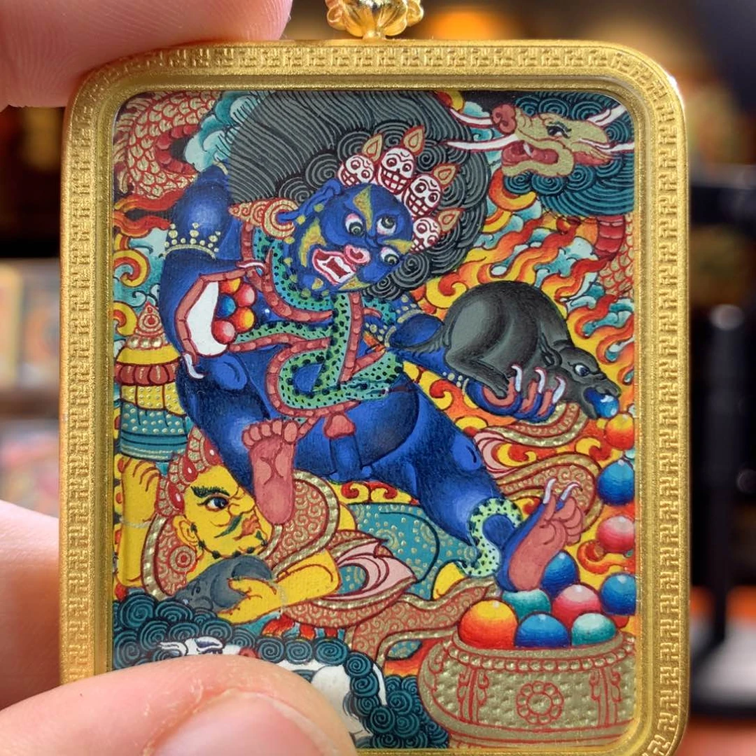 吊坠?****✨热贡纯手绘唐卡黑财神