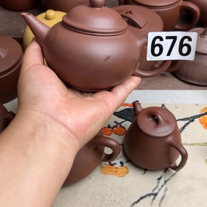 茶壶紫砂紫泥半手i工320cc左右