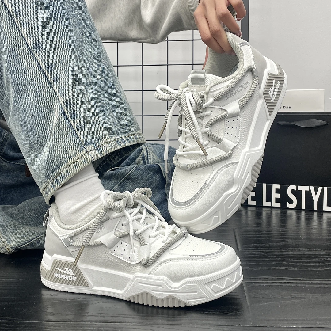 回力厚底板鞋男2025春季新款百搭增高小白鞋时尚休闲运动面包鞋男