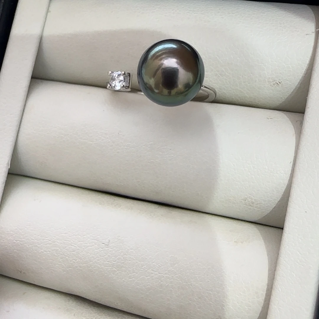 银S925镶嵌海水珍珠戒指