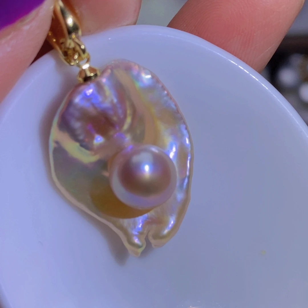 珍珠银S925镶嵌淡水珍珠