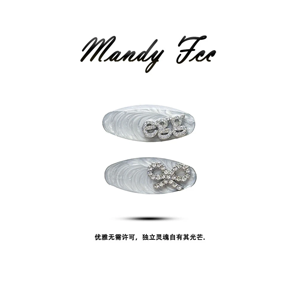 【缪系公主】新款镶钻字母侧边夹碎发夹刘海夹少女缪缪发卡发饰网红