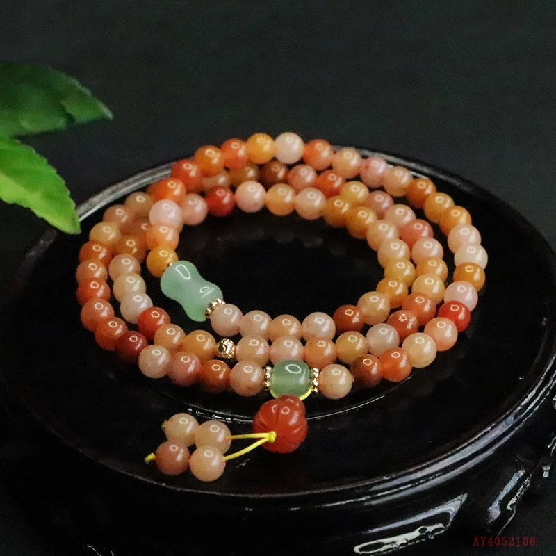 金丝玉多圈南瓜头吊坠手串A1065