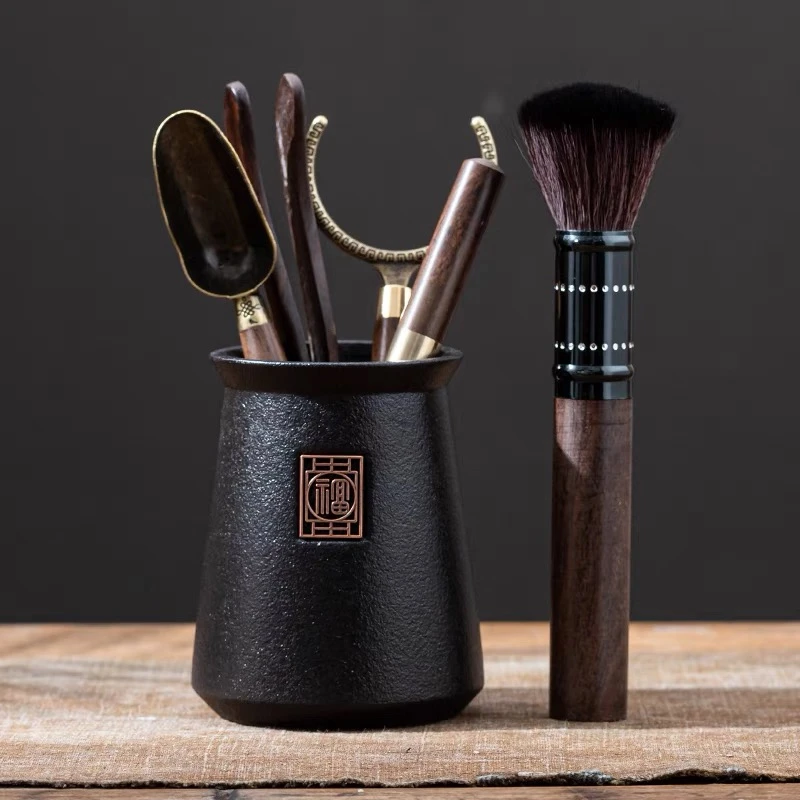 六君子收纳筒茶筒泡茶工具收纳罐泡茶道瓶桌面旅行笔筒190一人