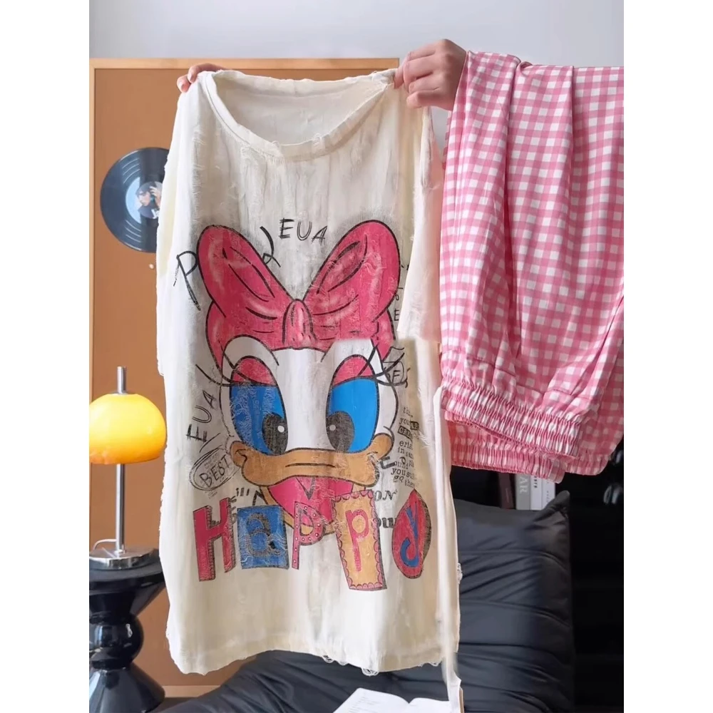 【甜美少女卡通】短袖睡衣女款爆款2025新款长裤套装家居服可外穿夏